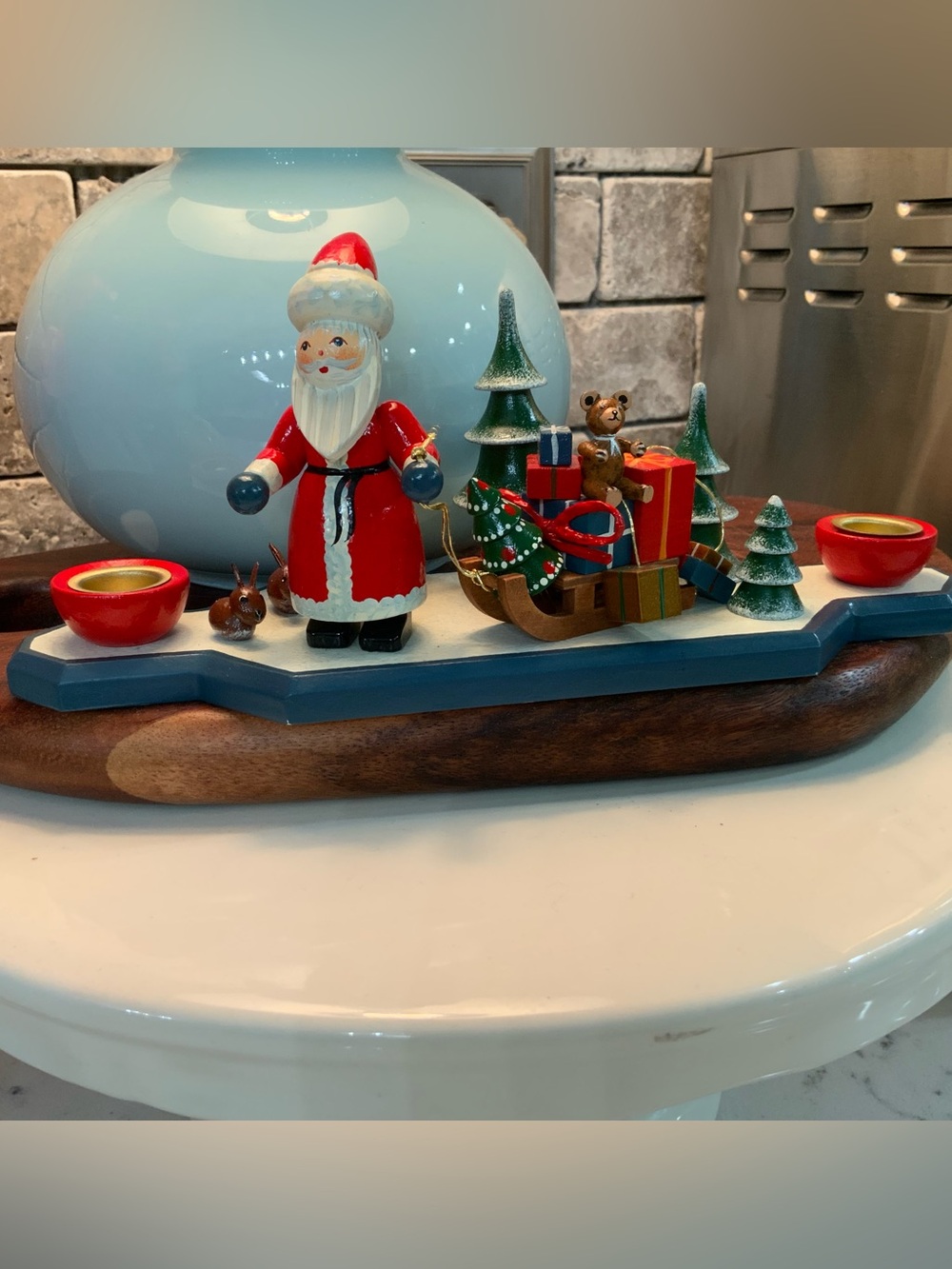 Vintage Kathe Wohlfahrt Wintertide Yuletide Series Wooden Christmas Santa